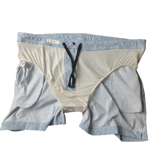 Onia Men's Size 38 Light Blue Paisley Swim Suit - Picture 14 of 15